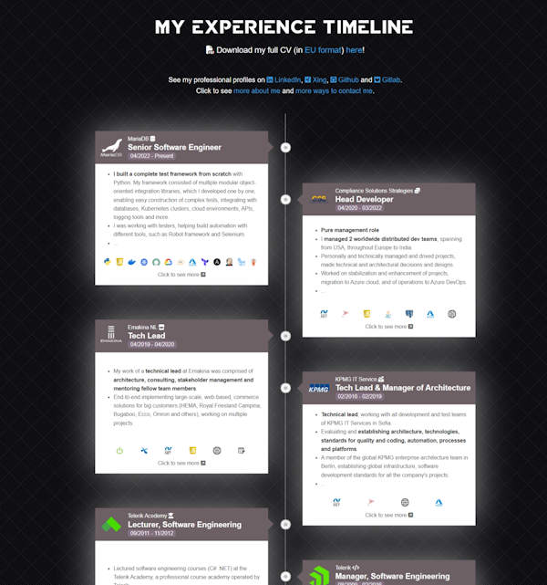 See my résumé on this site!